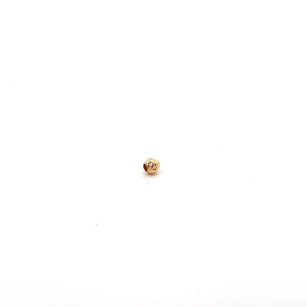 18K Gold Ball Textured Bead Spacer Tiny DIY Bracelet Necklace - Picture 6 of 8